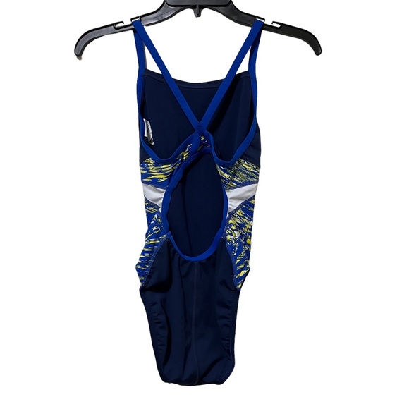 Speedo Endurance+ Flow Force Flyback One Piece Swim Suit Sapphire/Gold 7719932 - Picture 4 of 8